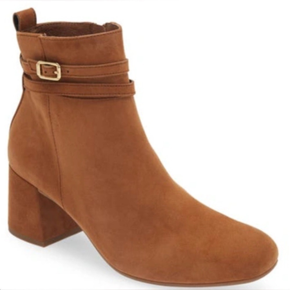 New! Paul Green Sydney Buckle Bootie in Toffee Suede Sz 6.5 $499